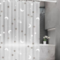 Thick PEVA Shower Curtain Liner with Raindrop Stars Moon & Night Sky Design