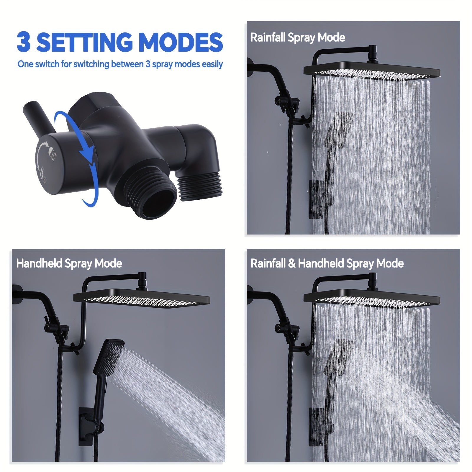 High Pressure Shower Combo High Pressure 13 Inch Rain Shower Head Combo with Handheld Spray