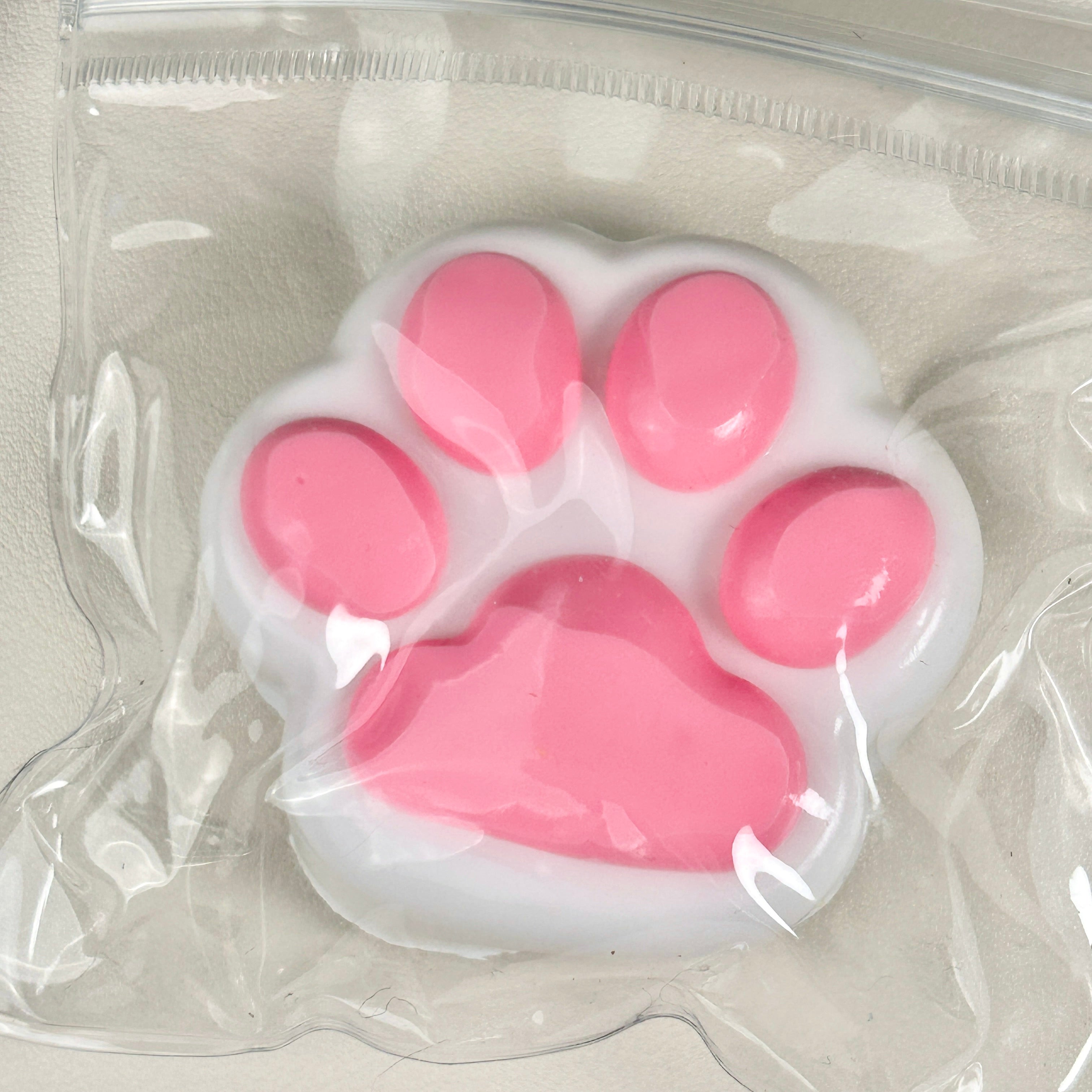Small White pink Cat paw