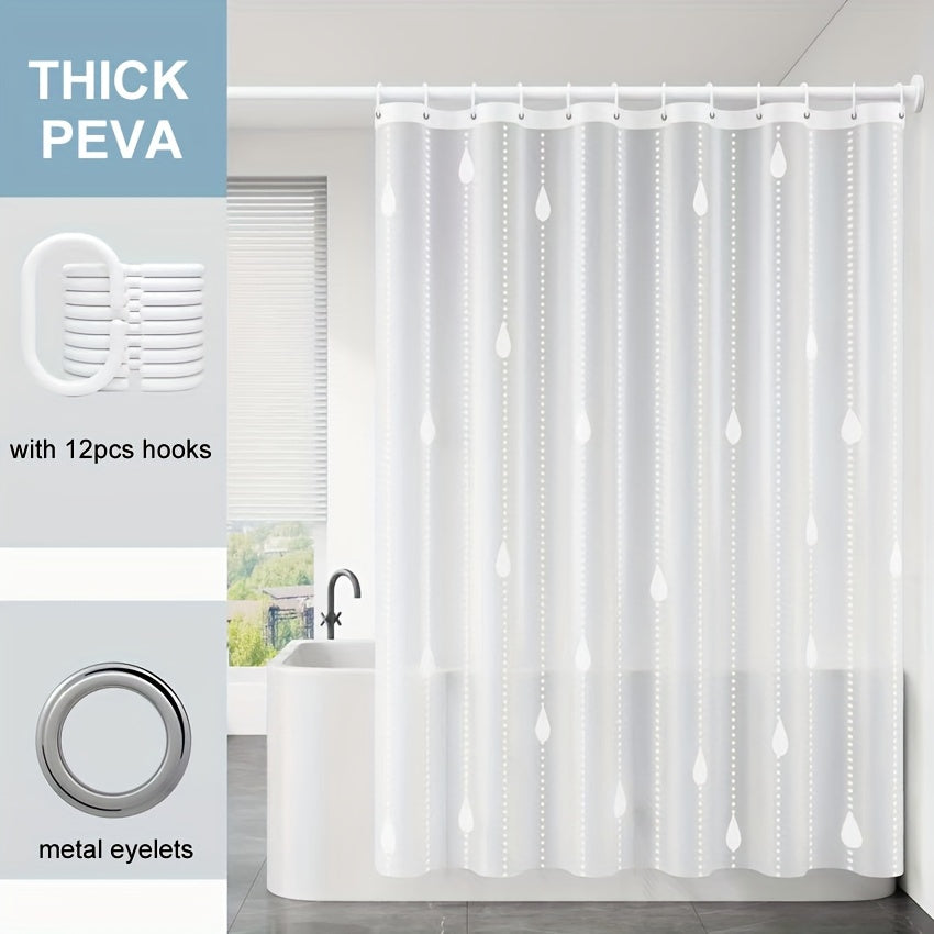 Thick PEVA Shower Curtain Liner with Raindrop Stars Moon & Night Sky Design