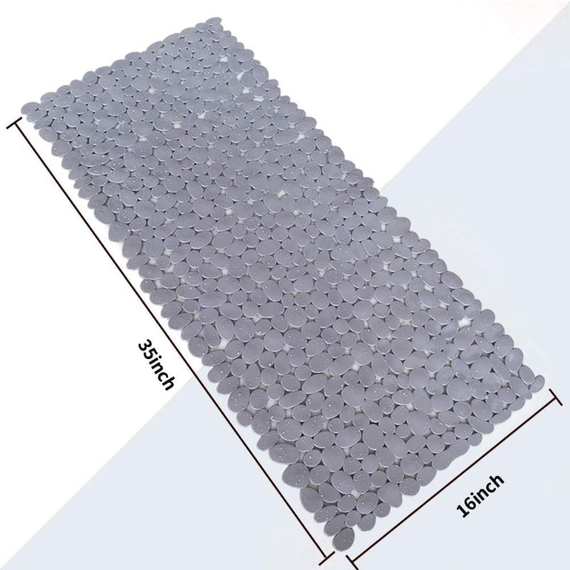 Bathtub Mat Non Slip 2 Pack 35 x 16 Inches Pebble Shower Mat with Suction Cups