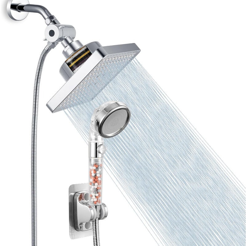 Filtered Shower Head with Handheld Combo High Prure Rain Showerhead Filter for Remove Chlorine