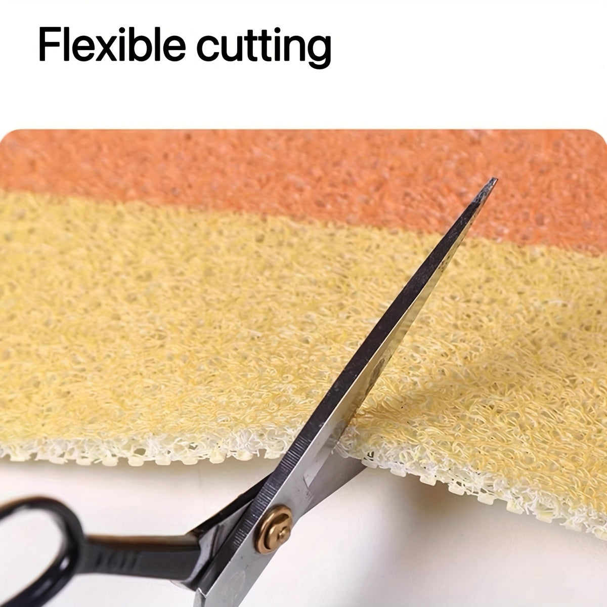 1pc PVC Bathroom Rug | Line and Geometric Pattern, Cuttable, Textured Surface for Enhanced Grip