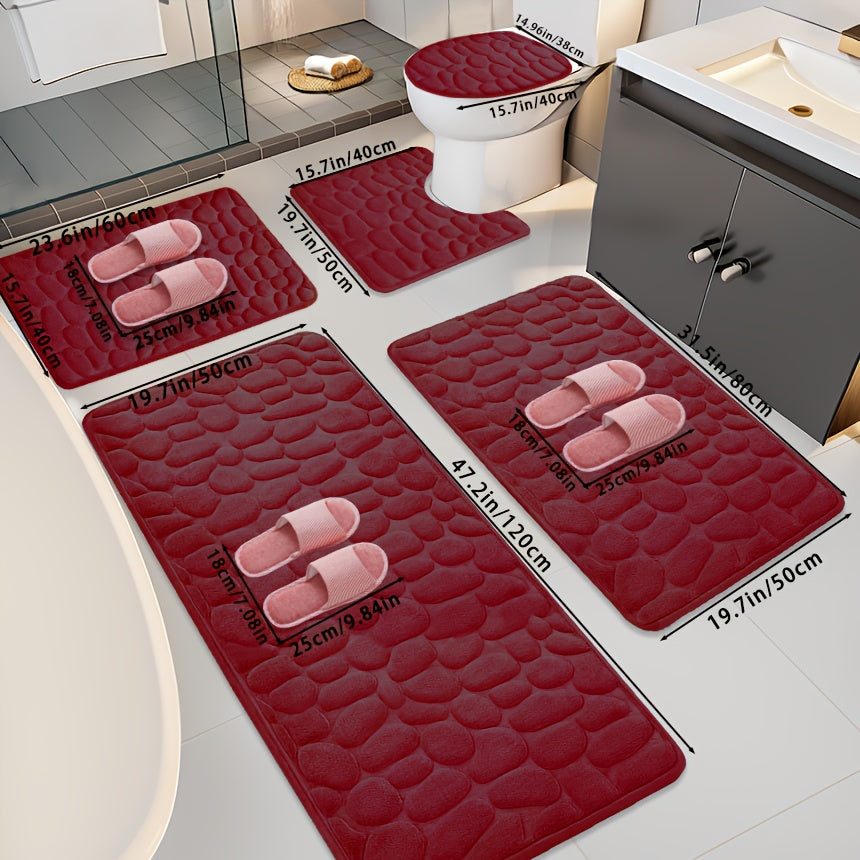 Bathroom Non-Slip Floor Mat - Quick-Dry Absorbent Bath Mat with Non-Slip Backing