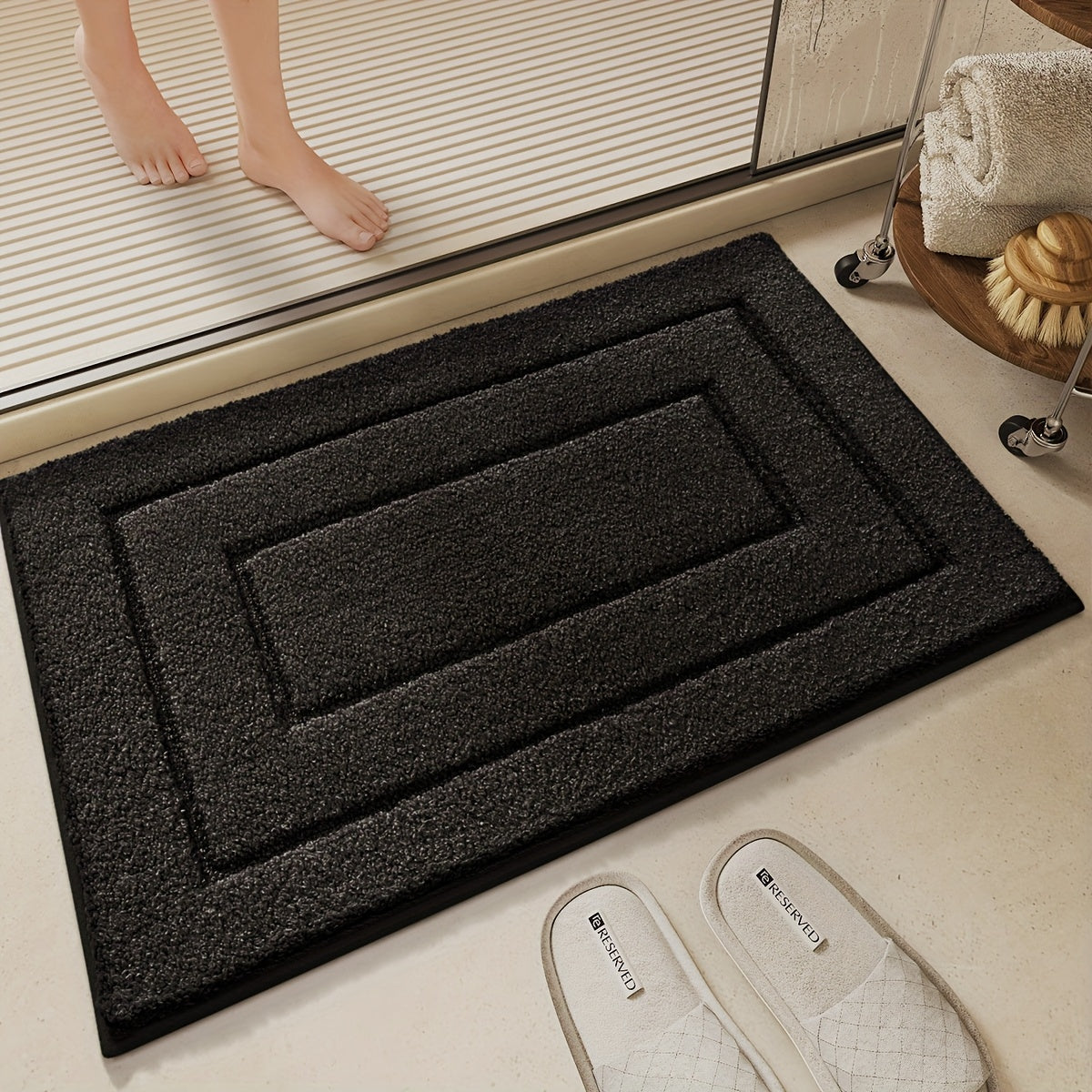 36X24 Bathroom Rug, Non-Slip Shower Floor Mat, Soft And Absorbent Rubber-Backed Bath Mat
