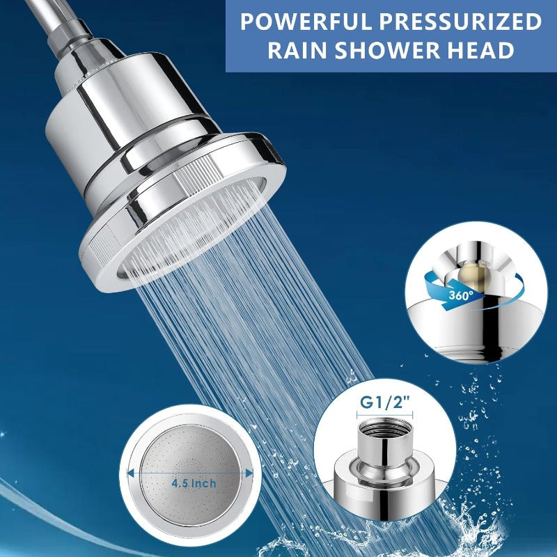 20-Stage High-Pressure Luxury Rain Shower Head with Filter for hard water