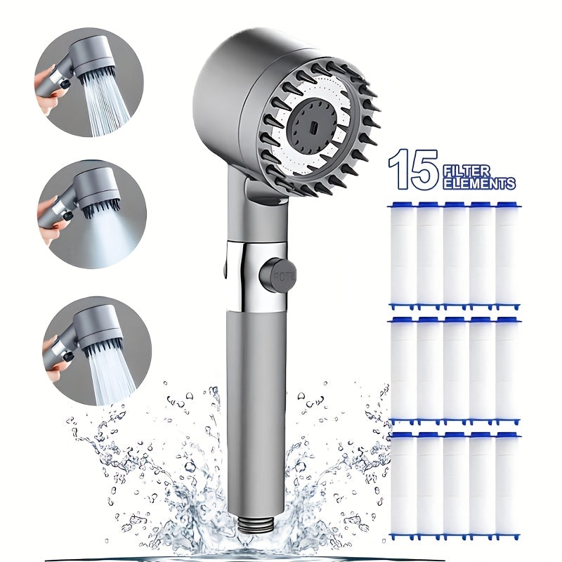 This Shower Features Three Modes of ABS Massage with a Pressurized Function And a Filter