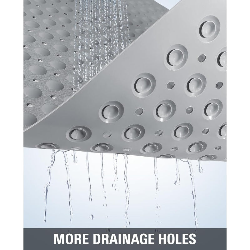 XL TPE Shower Mat Bath Tub - Heavy-Duty Non-Slip Bath Mat with Quick Drainage System