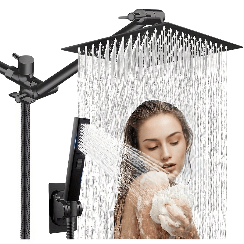 All Metal High Pressure Rainfall 12 Inch Shower Head\u002FHandheld Showerhead Combo