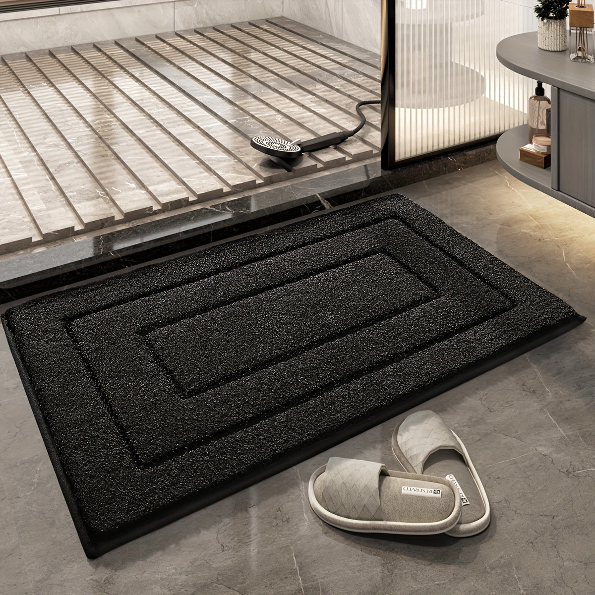 36X24 Bathroom Rug, Non-Slip Shower Floor Mat, Soft And Absorbent Rubber-Backed Bath Mat