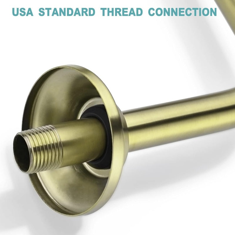 BESTILL 13 Inch High Rise Shower Head with S-Shape Gooseneck Extension Arm