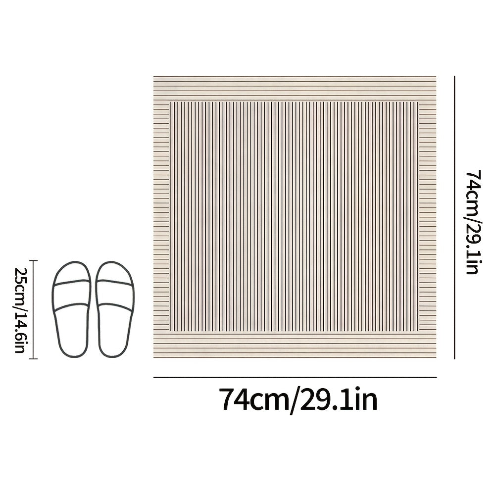 1pc PVC Bathroom Rug | Line and Geometric Pattern, Cuttable, Textured Surface for Enhanced Grip