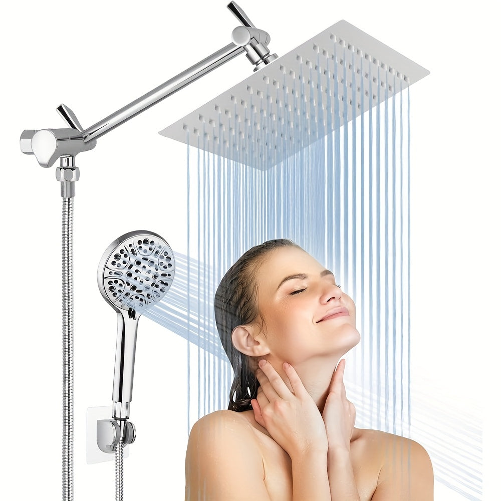 All Metal High Pressure Rainfall 12 Inch Shower Head\u002FHandheld Showerhead Combo
