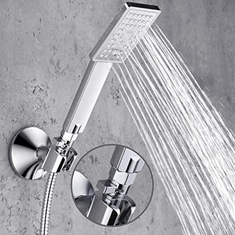 BRIGHT SHOWERS Handheld Shower Head Set with Water Flow Control Valve Chrome