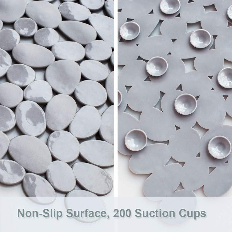 Bathtub Mat Non Slip 2 Pack 35 x 16 Inches Pebble Shower Mat with Suction Cups