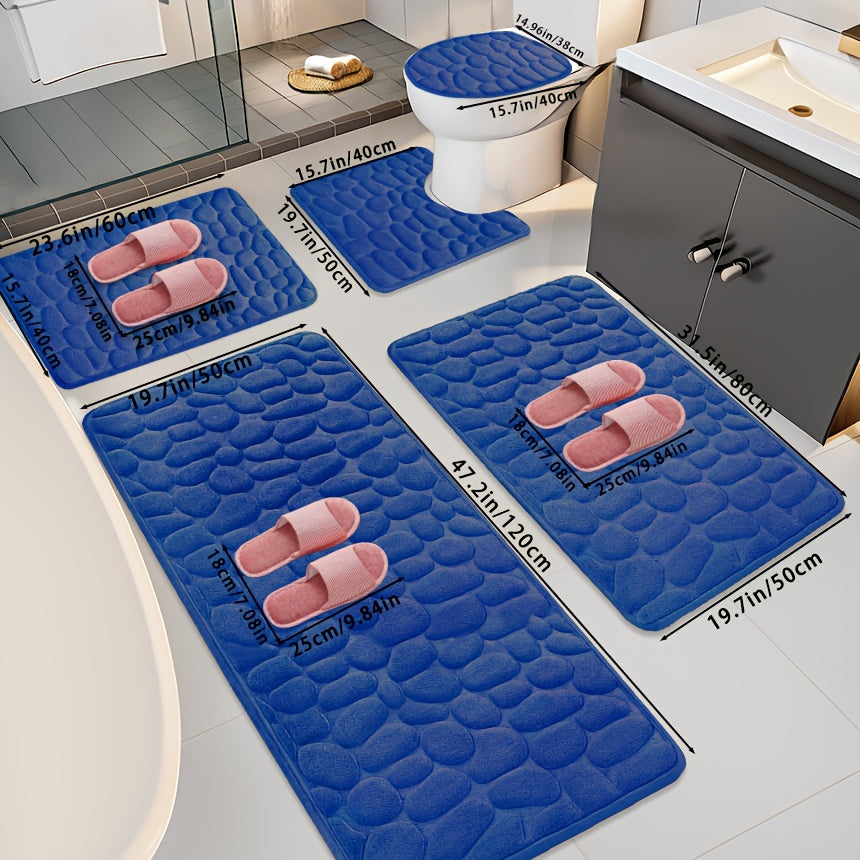 Bathroom Non-Slip Floor Mat - Quick-Dry Absorbent Bath Mat with Non-Slip Backing