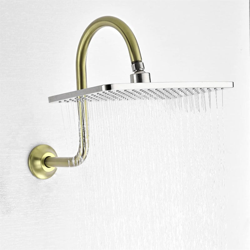 BESTILL 13 Inch High Rise Shower Head with S-Shape Gooseneck Extension Arm