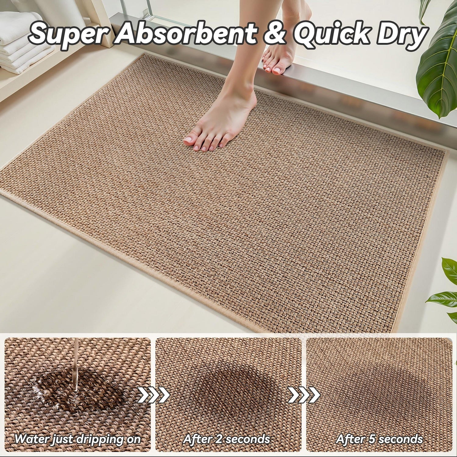 Bathroom Rugs Mats Sixhome 50x80+50x120cm Bathroom Rugs Rubber Backed Non Slip Bath Mats Super Absorbent Bath Rugs